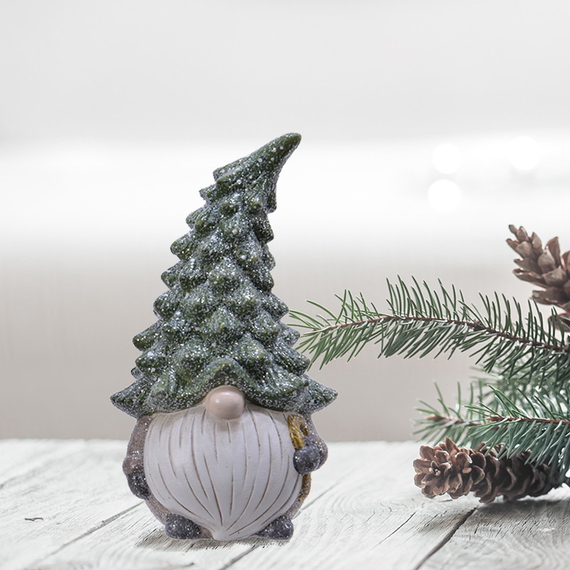 Terracotta gnoom met grote kerstboom en glitter - 18,5CM Terracotta gnoom met grote kerstboom en glitter - 18,5CM
