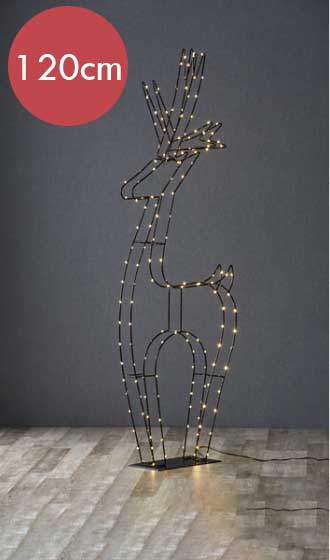 Rendier figuur Cupid -120cm -lichtkleur: Warm Wit -Werkt op batterijen -Met timer functie -Kerstdecoratie