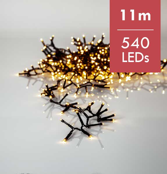 Gouden kerstverlichting -11meter -540leds -Ook geschikt voor buiten -lichtkleur: Super warm wit -met stekker -Kerstdecoratie