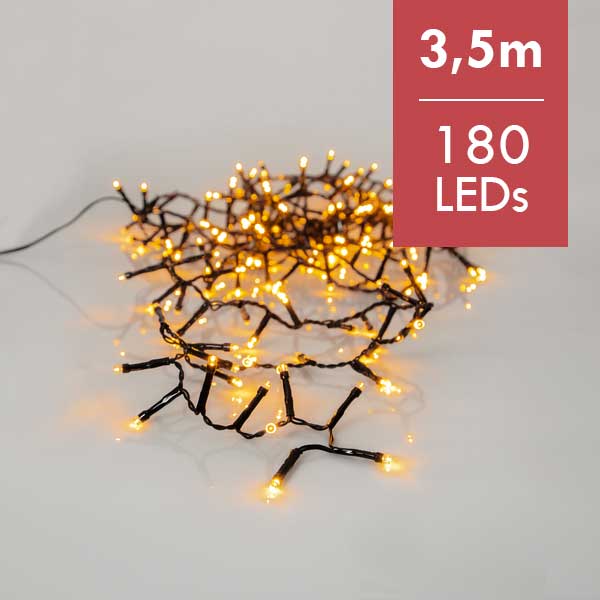 Gouden kerstverlichting -3,5meter -180leds -Ook geschikt voor buiten -lichtkleur: Super warm wit -met stekker -Kerstdecoratie