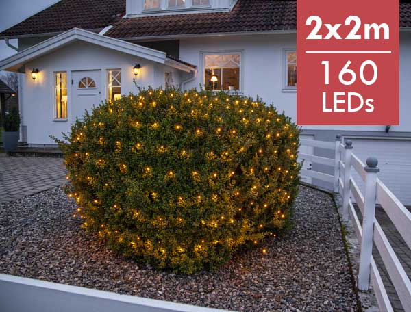 Gouden netverlichting 2x2meter -160leds -Ook geschikt voor buiten -lichtkleur: Super warm wit -met stekker -Kerstdecoratie