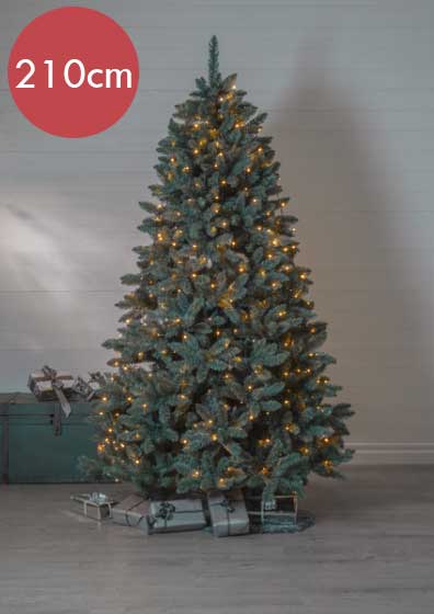 Kunstkerstboom Royal Blue -210cm -Ook geschikt voor buiten -met stekker -Kerstdecoratie