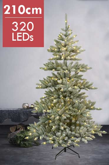 Kerstboom Varvika -210cm -320 leds -Ook geschikt voor buiten -lichtkleur: Warm Wit -met stekker -Kerstdecoratie