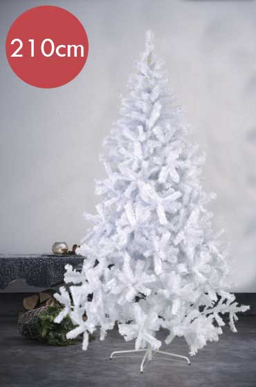 Kunstkerstboom Quebec Wit -210cm -Ook geschikt voor buiten -met stekker -Kerstdecoratie