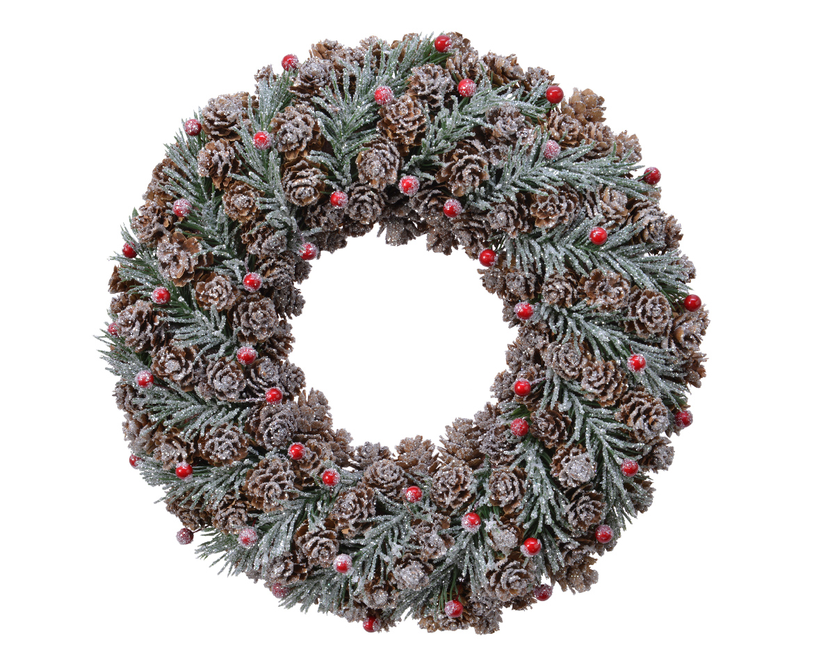 Decoratieve kerstkrans groen rood met glitter - Ø 30CM Decoratieve kerstkrans groen rood met glitter - Ø 30CM
