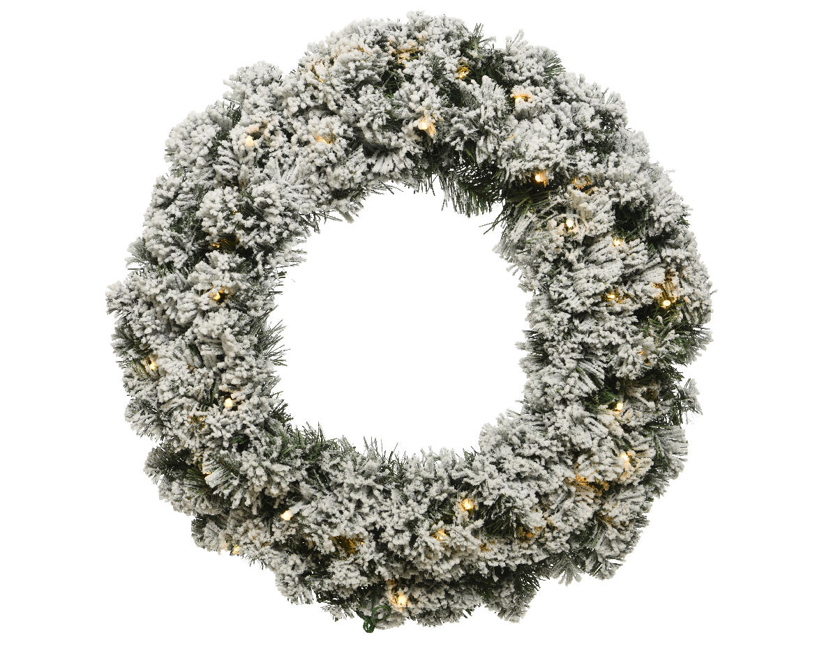Kerstkrans / Deurkrans 90CM met LED verlichting en sneeuweffect - 100 lampjes Kerstkrans / Deurkrans 90CM met LED verlichting en sneeuweffect - 100 lampjes