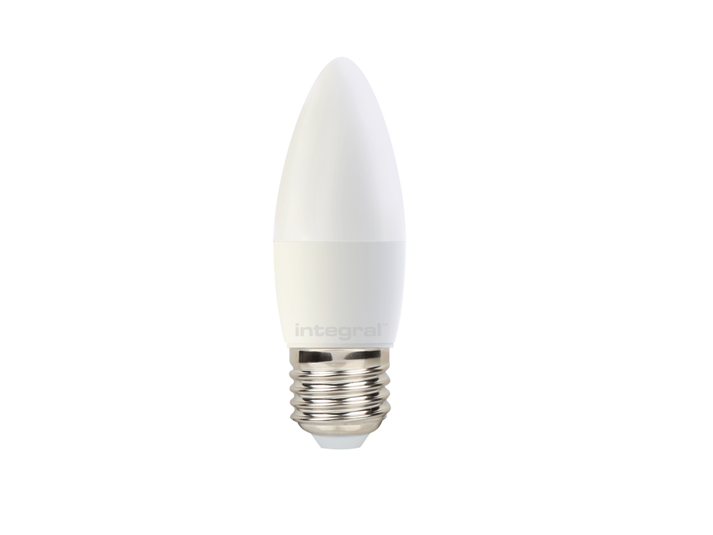 Dimbare E27 Kaars LED Lamp -Integral WarmTone -6 Watt, vervangt 40W Halogeen -Integral