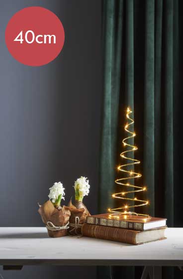 Decoratie Cone dizzy- 40cm Goud -lichtkleur: Warm Wit -Kerstdecoratie