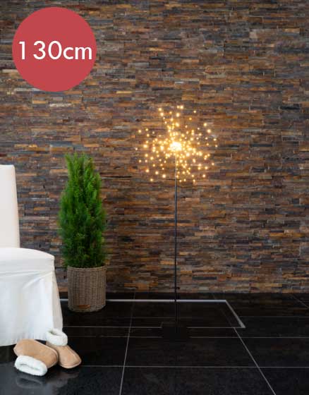 Staande lamp Fireworks -130cm -200leds -lichtkleur: Warm Wit -met stekker -Kerstdecoratie