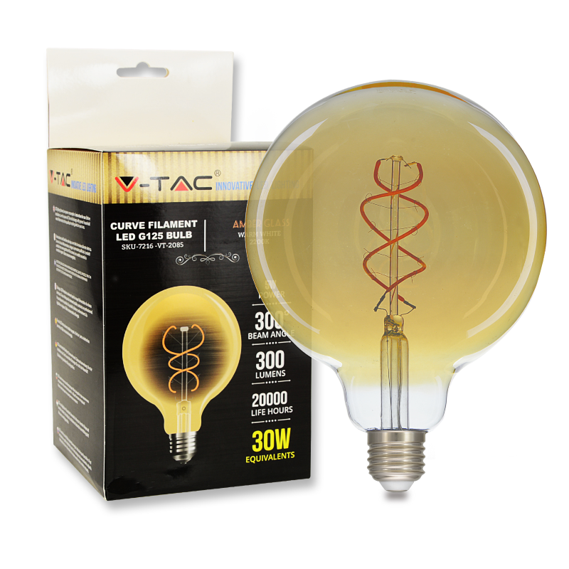 E27 Bol XXL LED Lamp -Super Warm Wit (< 2200K) -5 Watt, vervangt 30W Halogeen -V-Tac