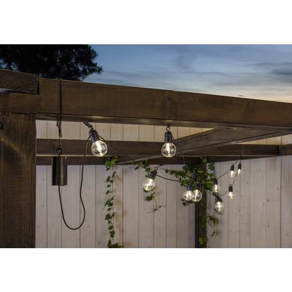 Lichtsnoer op batterij 360cm met 10 lampjes -Warm Wit