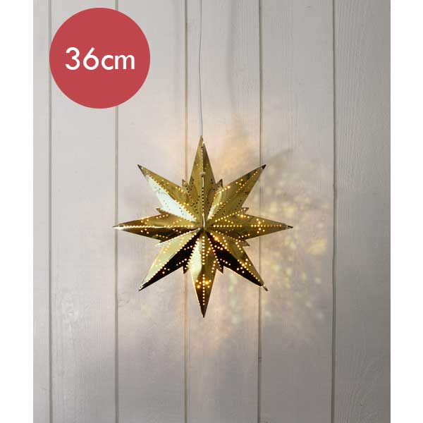 Bronzen kerstster met E14 fitting -36cm -met stekker -Kerstdecoratie