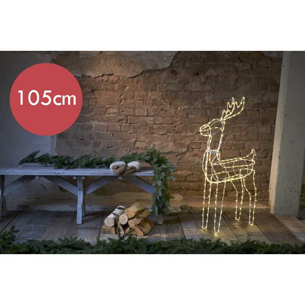 hert - 220 LED lampjes -105cm -Ook geschikt voor buiten  -lichtkleur: Warm Wit -met stekker -Kerstdecoratie