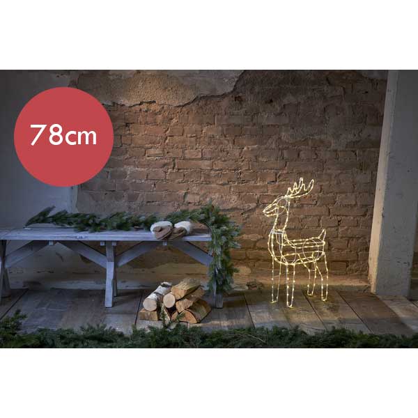 hert -160 LED lampjes -78cm -Ook geschikt voor buiten  -lichtkleur: Warm Wit -met stekker -Kerstdecoratie