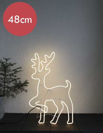 2D LED Rendier - 48x84cm -Ook geschikt voor buiten -lichtkleur: Warm Wit -met stekker -Kerstdecoratie