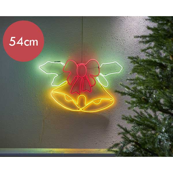 Kerstbellen multi colour -680 LED lampjes -54cm -Ook geschikt voor buiten  -lichtkleur: RGB -met stekker -Kerstdecoratie