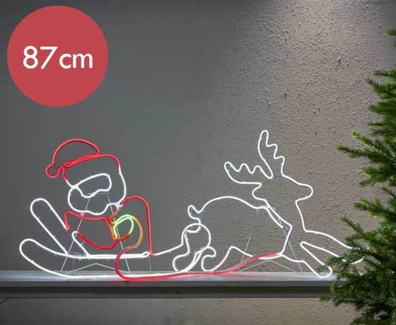 2D LED Rendier - 87x100cm -Ook geschikt voor buiten -lichtkleur: RGB -met stekker -Kerstdecoratie
