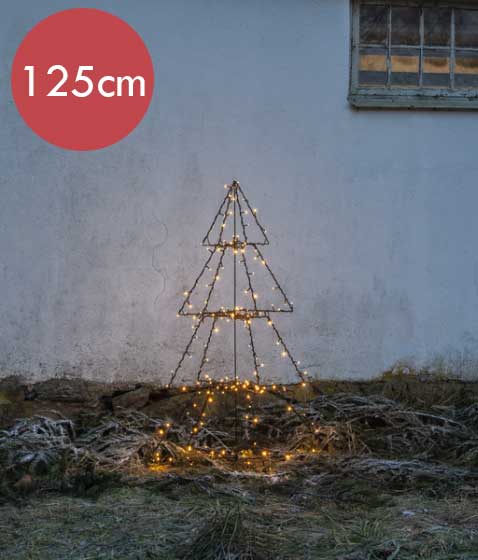 kerstboom Foldy -125cm -Ook geschikt voor buiten -lichtkleur: Warm Wit -met stekker -Kerstdecoratie