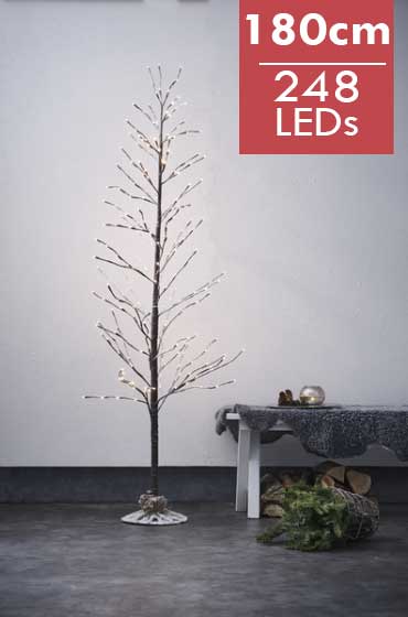 Moderne Kerstboom Tobby -180cm -Ook geschikt voor buiten -lichtkleur: Warm Wit -met stekker -Kerstdecoratie