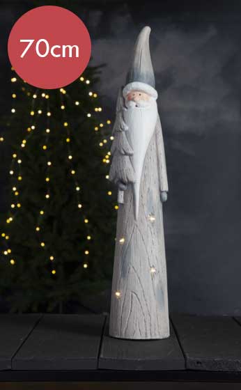 Grote Kerstman klas -70cm -4 Leds -lichtkleur: Warm Wit -Kerstdecoratie