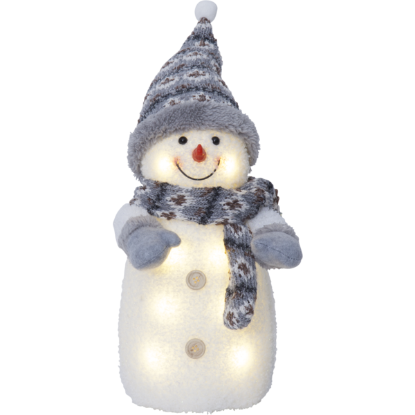 Hoge Sneeuwpop met grijze sjaal -38cm