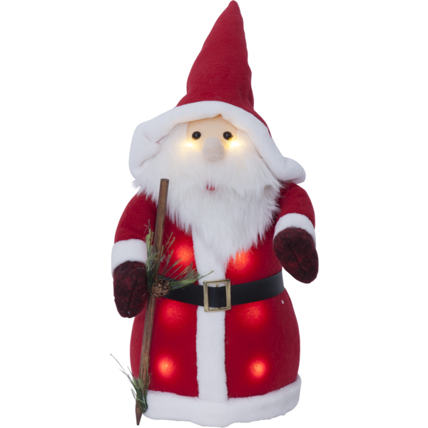 Grote verlichte kerstman rood - 38cm