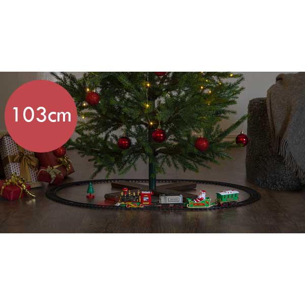 Kersttrein op batterijen voor onder de kerstboom  -Werkt op batterijen -Met timer functie -Kerstdecoratie