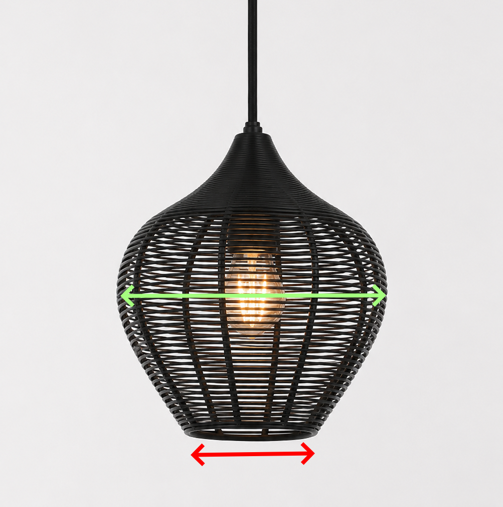 Uitleg breedte lamp versus opening armatuur — de lamp moet door het gat passen, niet alleen in de kap