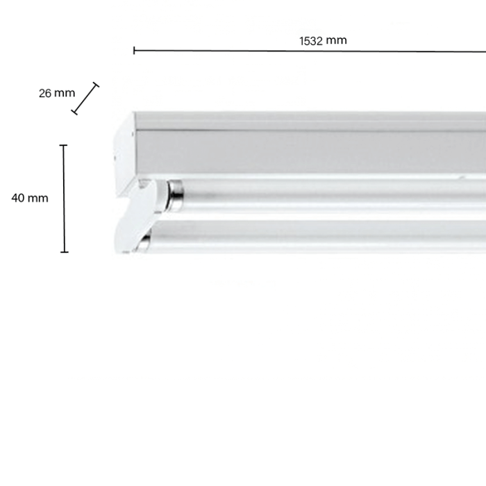 LED Buis armatuur 150cm - voor 2 LED buizen