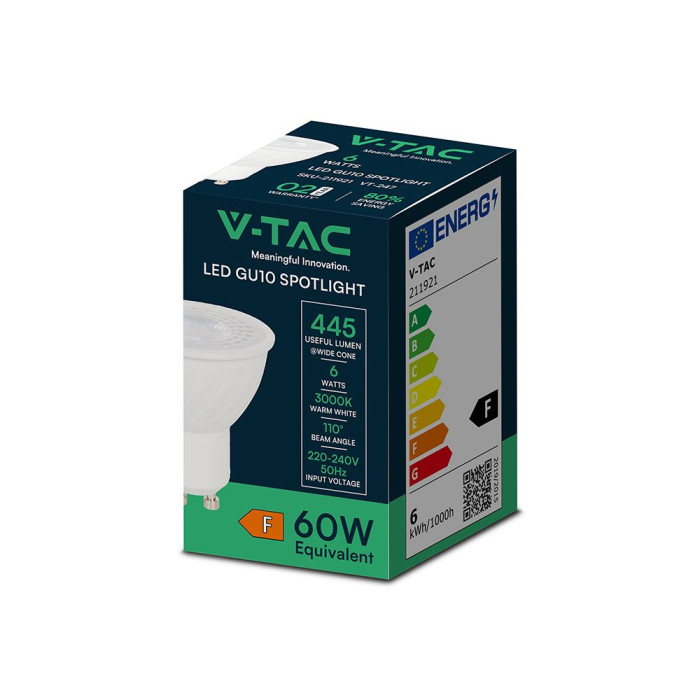 Spot - GU10 - 6W - Warm Wit - 3000K