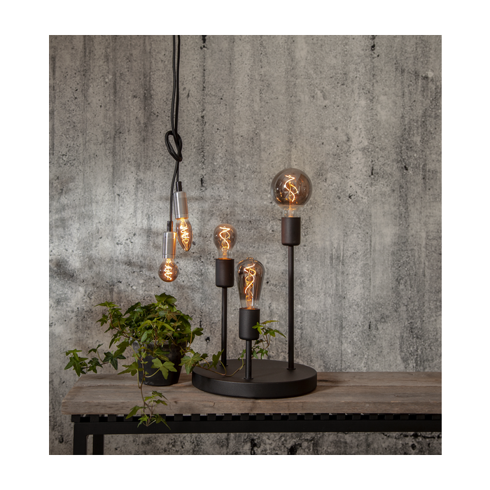 Standaard bol - E27 - 3W - Super Warm Wit <2200K - Filament - Rookglas