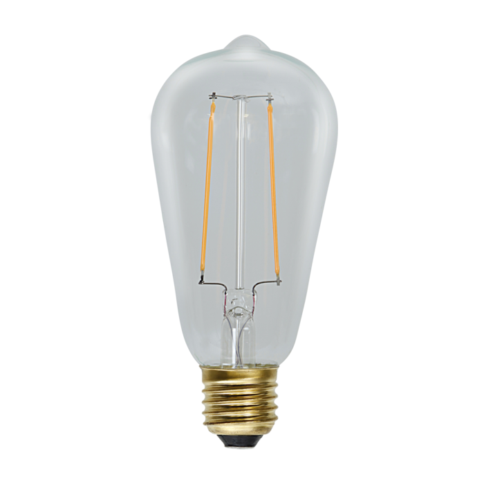 Druppel-Edison lamp - E27 - 2.3W - Super Warm Wit <2200K - Filament - Helder