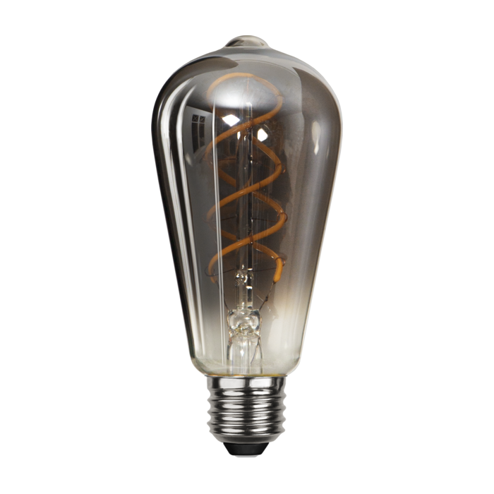 Druppel-Edison lamp - E27 - 2W - Super Warm Wit <2200K - Dimbaar - Filament - Rookglas