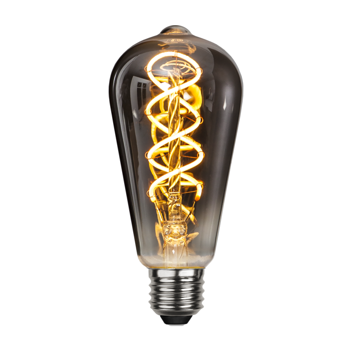 Druppel-Edison lamp - E27 - 2W - Super Warm Wit <2200K - Dimbaar - Filament - Rookglas
