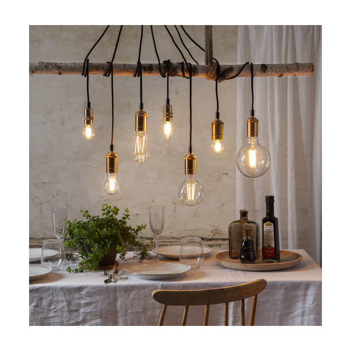 3 standen - G95 bol - E27 - 6.5W - Super Warm Wit <2200K - Filament - Helder