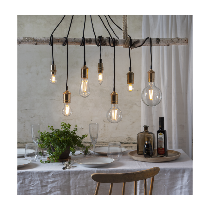 3 standen - G95 bol - E27 - 6.5W - Super Warm Wit <2200K - Filament - Helder