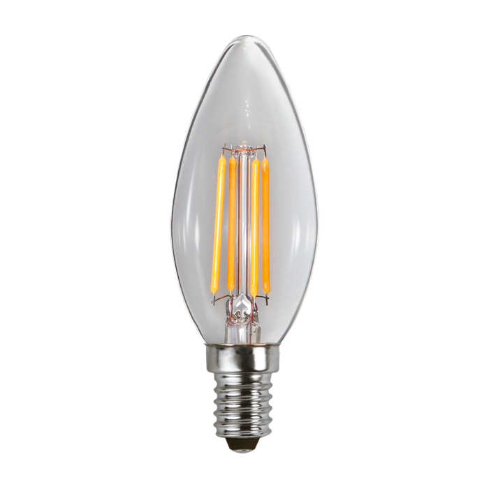 3 standen - Kaarslamp - E14 - 4.2W - Warm Wit - 3000K - Filament - Helder