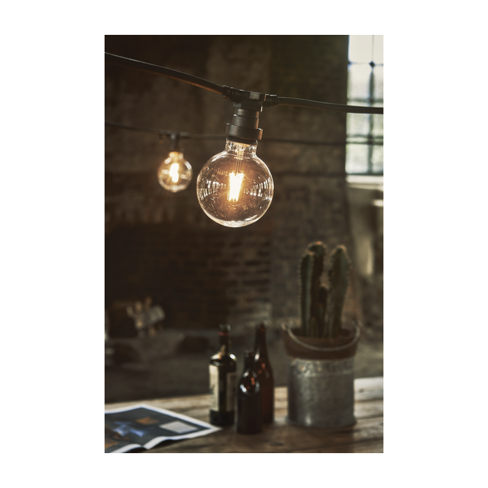 Prikkabel - G95 bol - E27 - 1W - Super Warm Wit <2200K - Filament - Helder