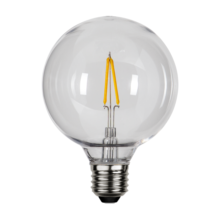 Prikkabel - G95 bol - E27 - 1W - Super Warm Wit <2200K - Filament - Helder