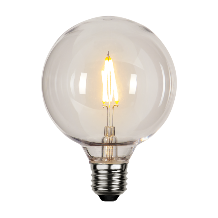Prikkabel - G95 bol - E27 - 1W - Super Warm Wit <2200K - Filament - Helder