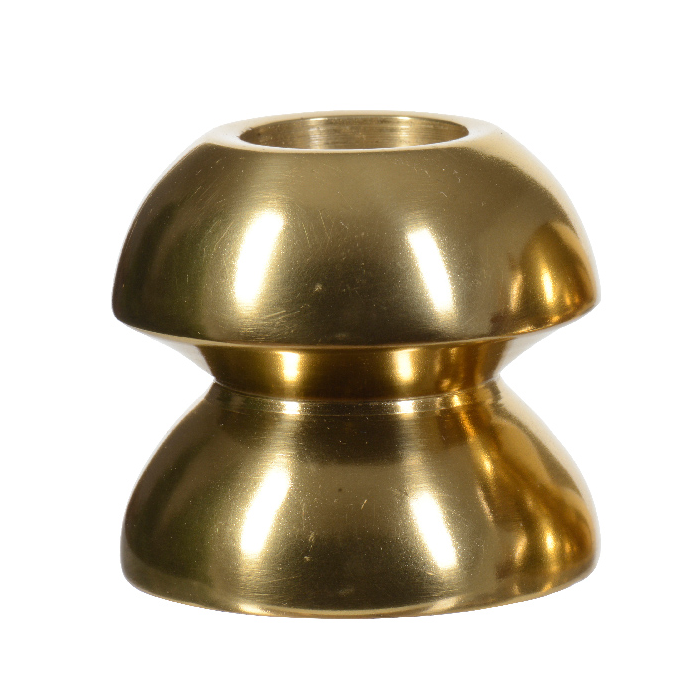 Gouden aluminium kandelaar voor 1 kaars - 4,5 cm