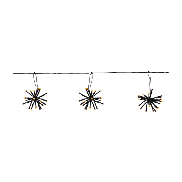 Lichtgordijn mini poolster zwart - 4 m - 200 lampjes - Goud 