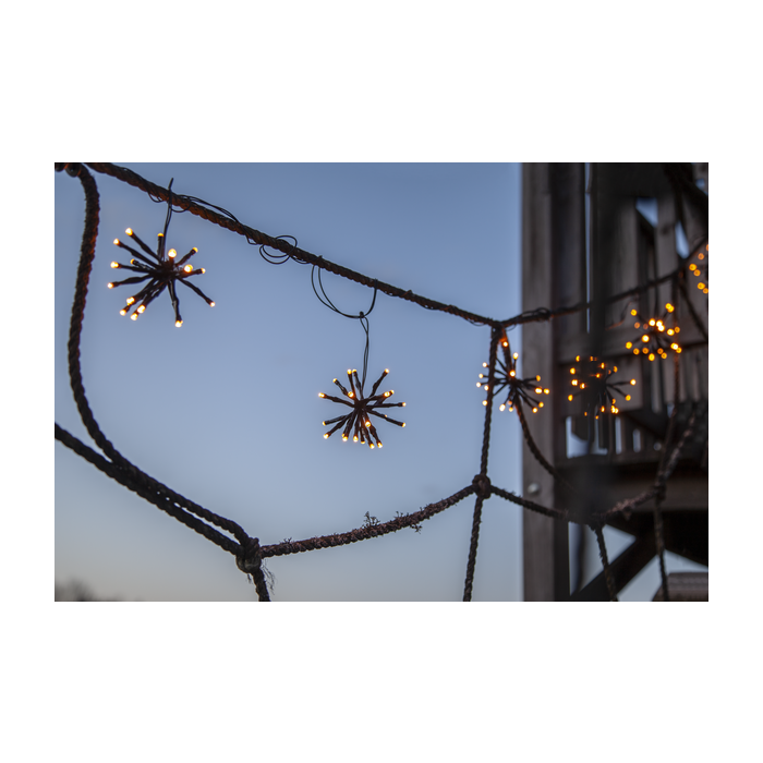 Lichtgordijn mini poolster zwart - 4 m - 200 lampjes - Goud 