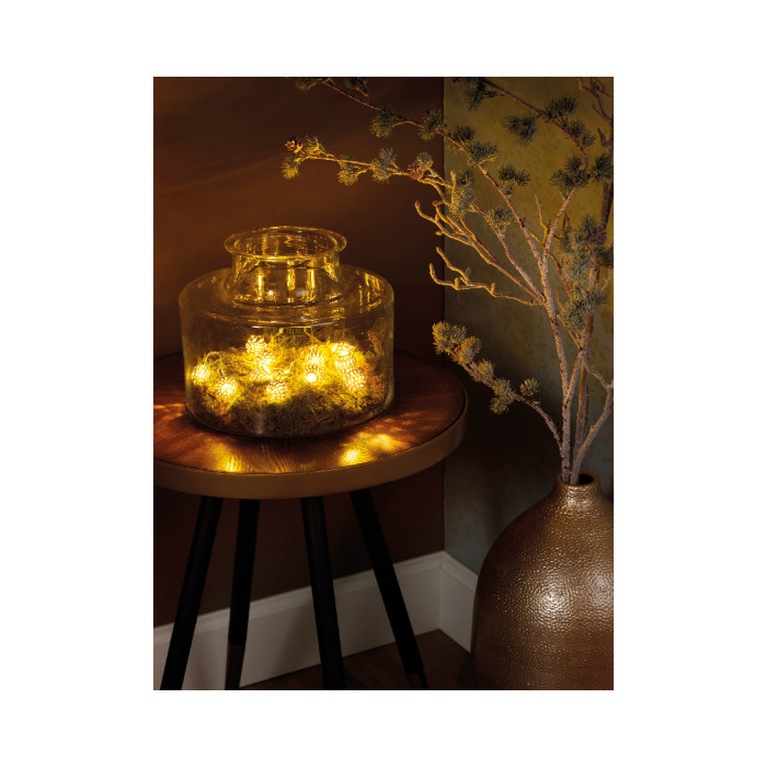Dauwdruppel "Balletjes" goud - 110cm - 12 LED lampjes
