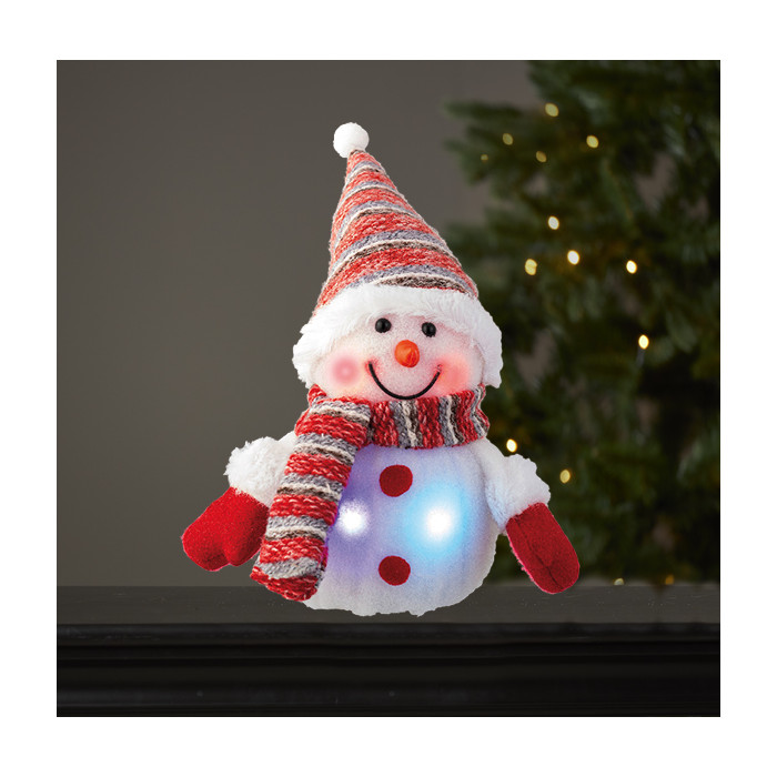 Rode sneeuwpop met veranderde kleuren LED verlichting 15CM 