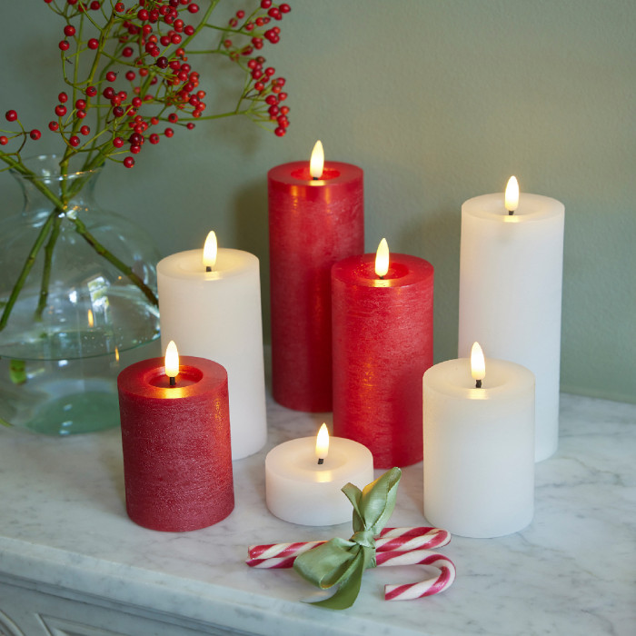 LED wax kaars wit met timer - 15 cm