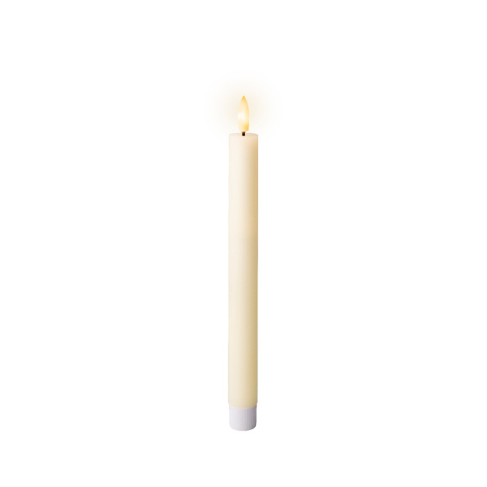 Set van 2 LED wax dinerkaarsen crème met timer - 24,5 cm