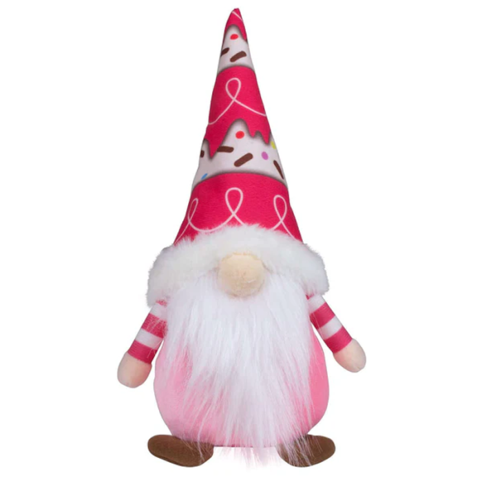 Handgemaakte Gnoom met Candy muts Roze - 17(27)cm