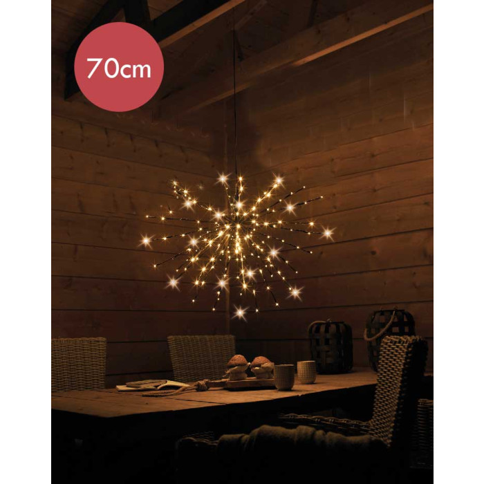 Poolster zwart met 160 micro LED lampjes - Ø 70CM