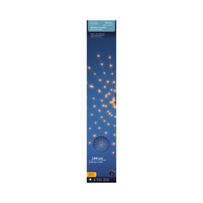 Micro LED Poolster Kerstverlichting - 144 LEDs - ø55 cm